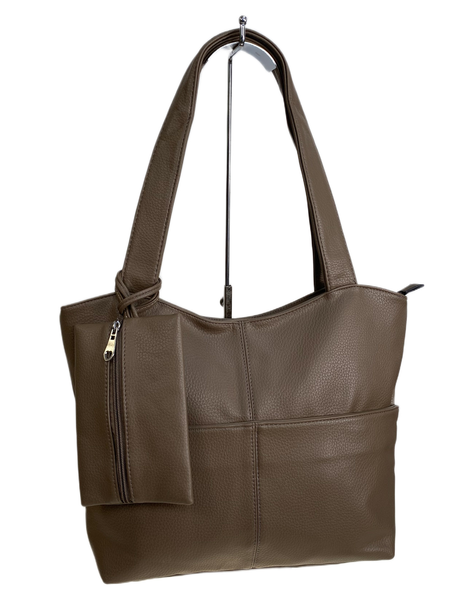 На фото 1 - Женская сумка из искусственной кожи, цвет хаки На фото 1 - Женская сумка из искусственной кожи, цвет хаки