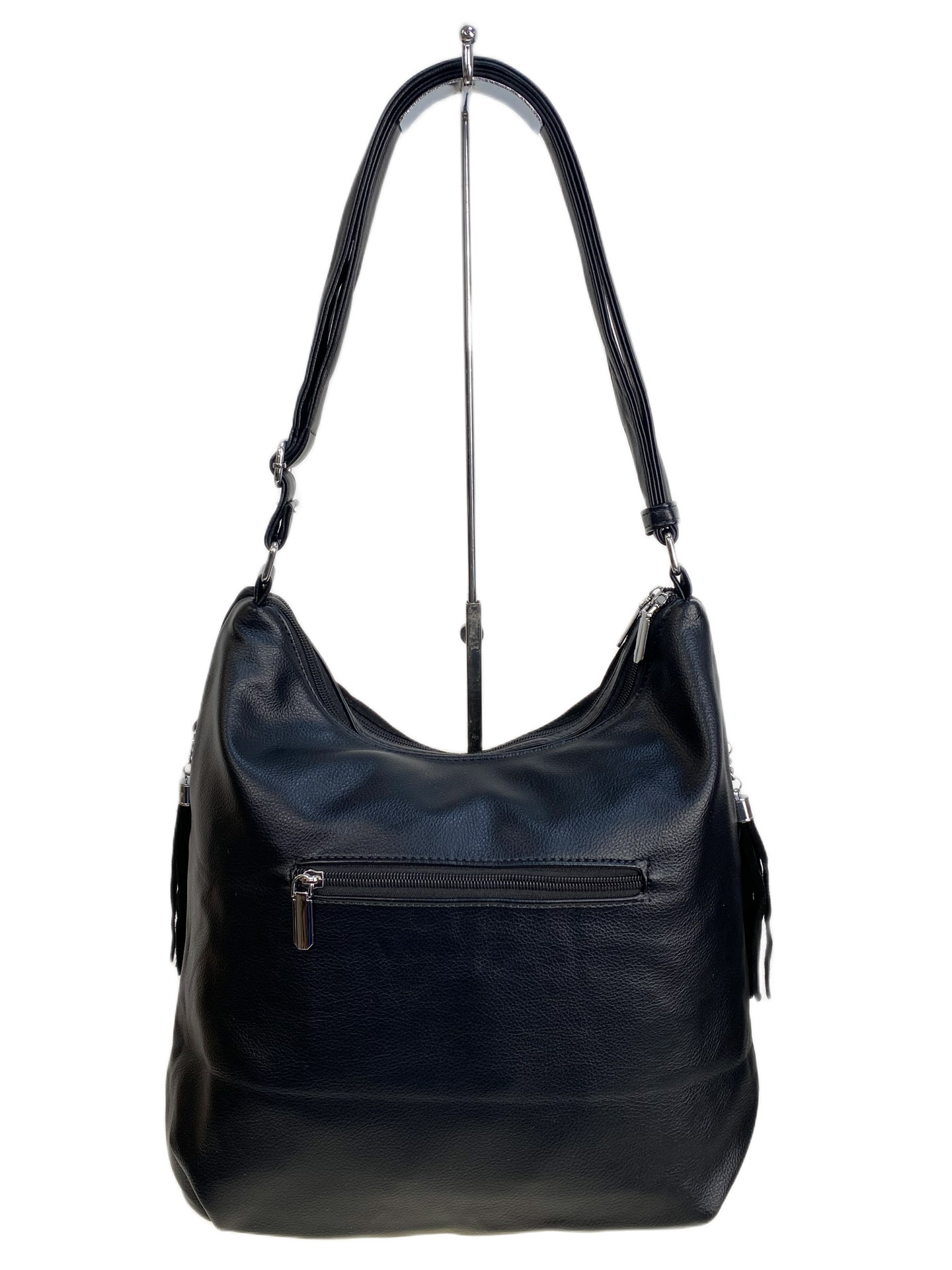 На фото 2 - Женская сумка из натуральной замши и  искусственной кожи, цвет черный