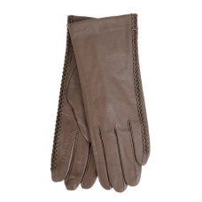 На фото 1 - Женские перчатки из натуральной кожи, цвет коричневый На фото 1 - Женские перчатки из натуральной кожи, цвет коричневый