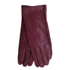 На фото 1 - Женские перчатки из натуральной кожи, цвет бордовый На фото 1 - Женские перчатки из натуральной кожи, цвет бордовый