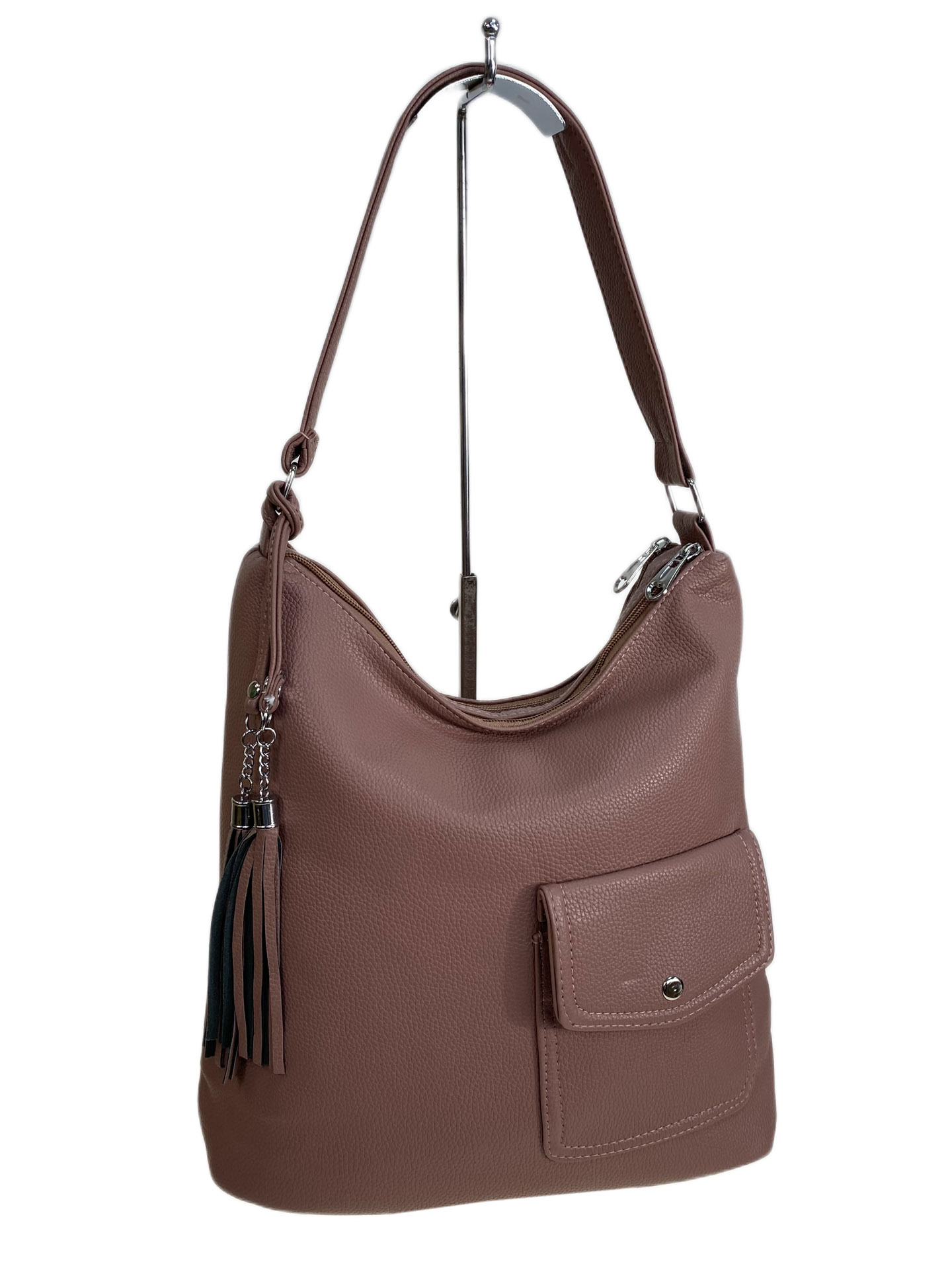 На фото 1 - Женская сумка из искусственной кожи, цвет бежево-розовый На фото 1 - Женская сумка из искусственной кожи, цвет бежево-розовый