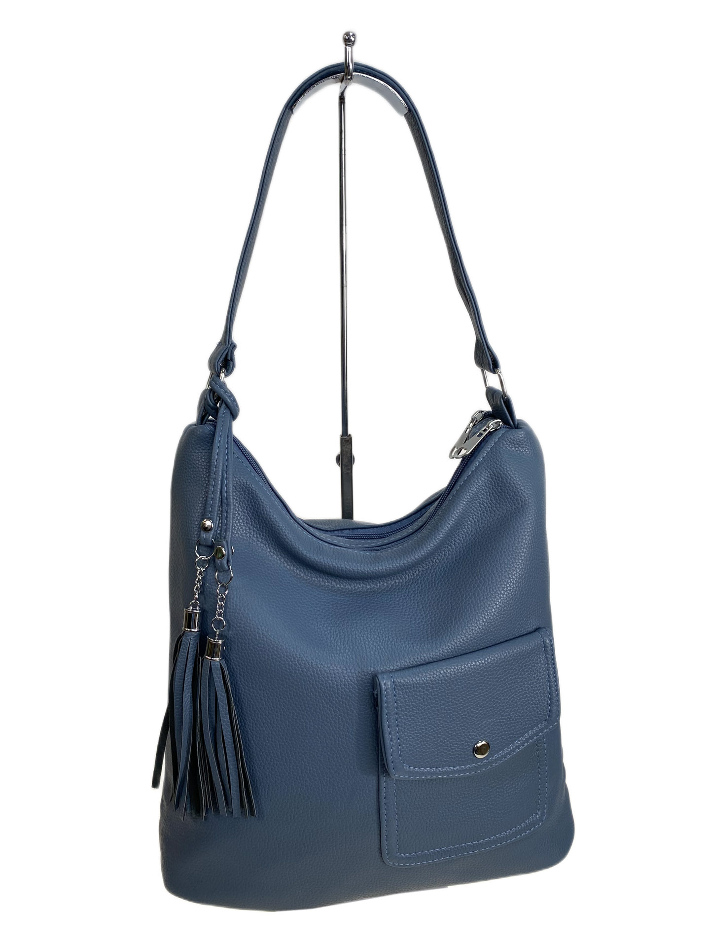 На фото 1 - Женская сумка из искусственной кожи, цвет синий На фото 1 - Женская сумка из искусственной кожи, цвет синий