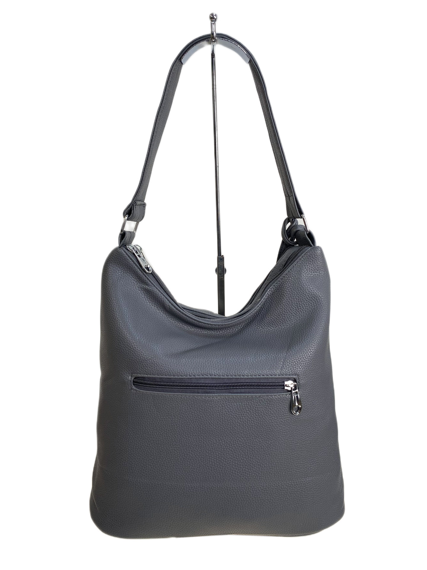 На фото 2 - Женская сумка из искусственной кожи, цвет графит