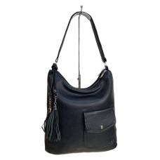 На фото 1 - Женская сумка из искусственной кожи, цвет черный На фото 1 - Женская сумка из искусственной кожи, цвет черный