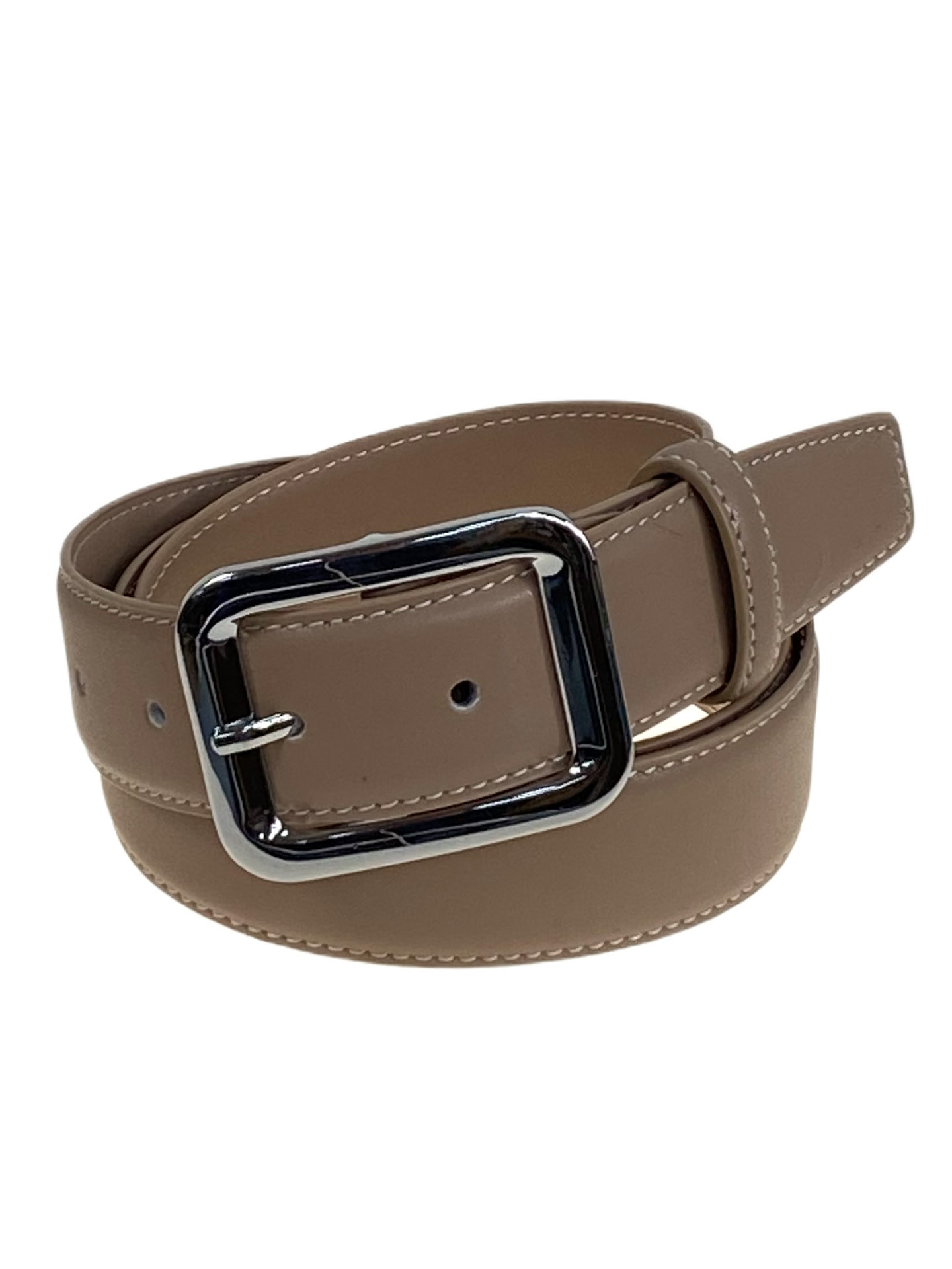 На фото 1 -  Ремень женский из натуральной кожи, цвет  бежево-серый На фото 1 -  Ремень женский из натуральной кожи, цвет  бежево-серый