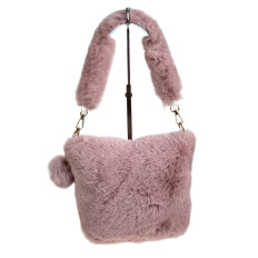 На фото 2 - Женская сумка из искусственного меха, цвет пудра На фото 2 - Женская сумка из искусственного меха, цвет пудра