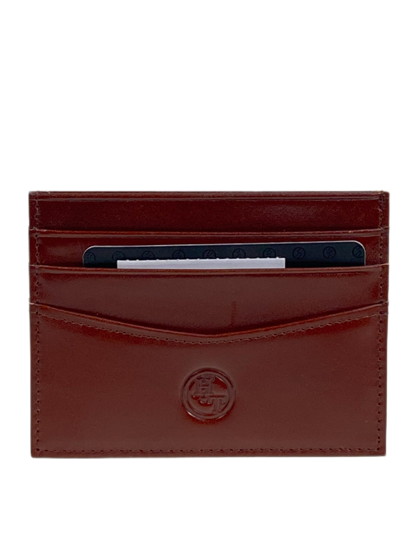 На фото 1 - Картхолдер из натуральной кожи для пластиковых карт, цвет коричневый