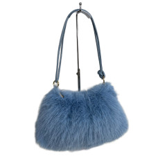 На фото 1 - Женская сумка из искусственного меха, цвет голубой На фото 1 - Женская сумка из искусственного меха, цвет голубой