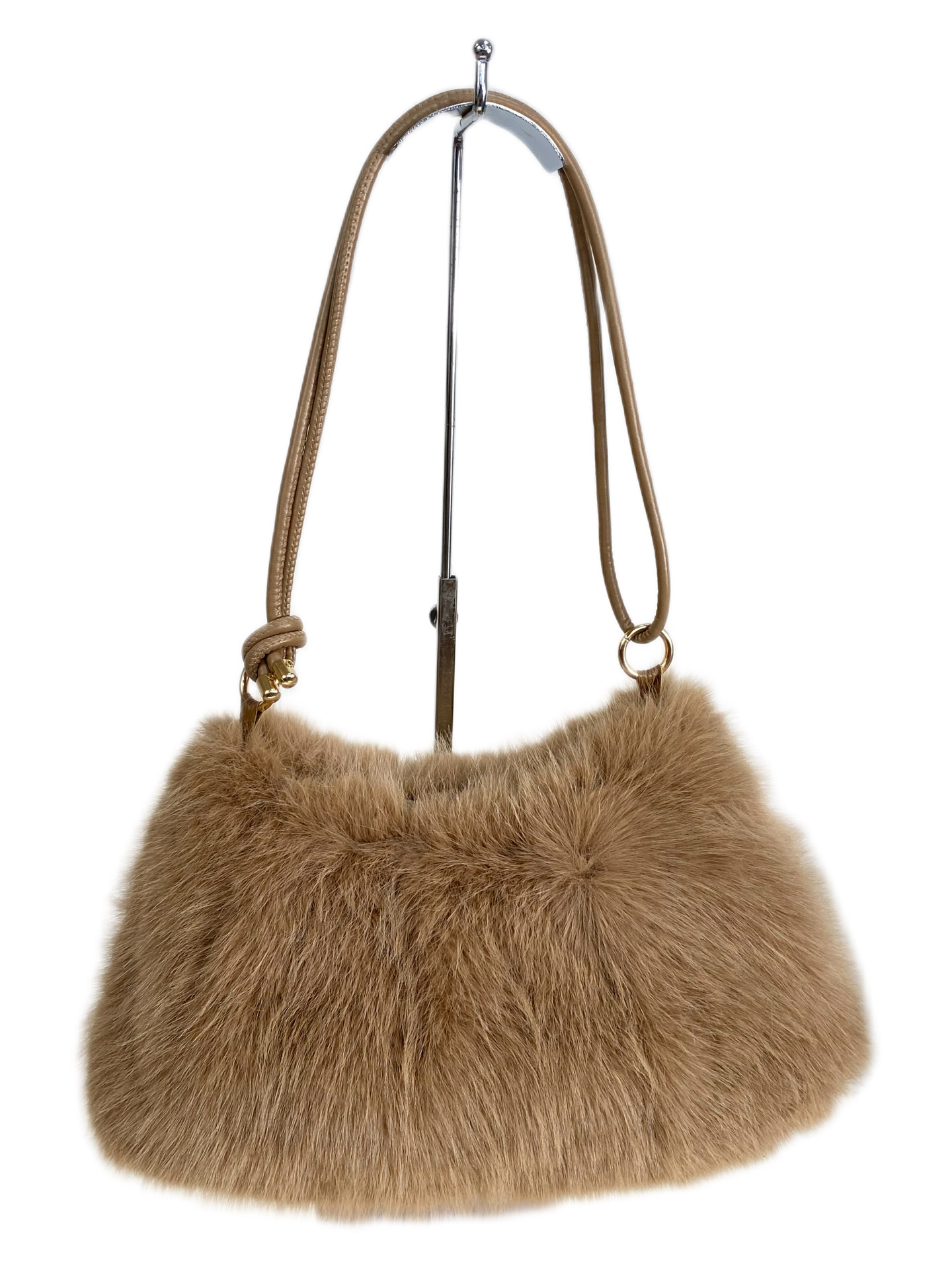 На фото 1 - Женская сумка из искусственного меха, цвет коричневый