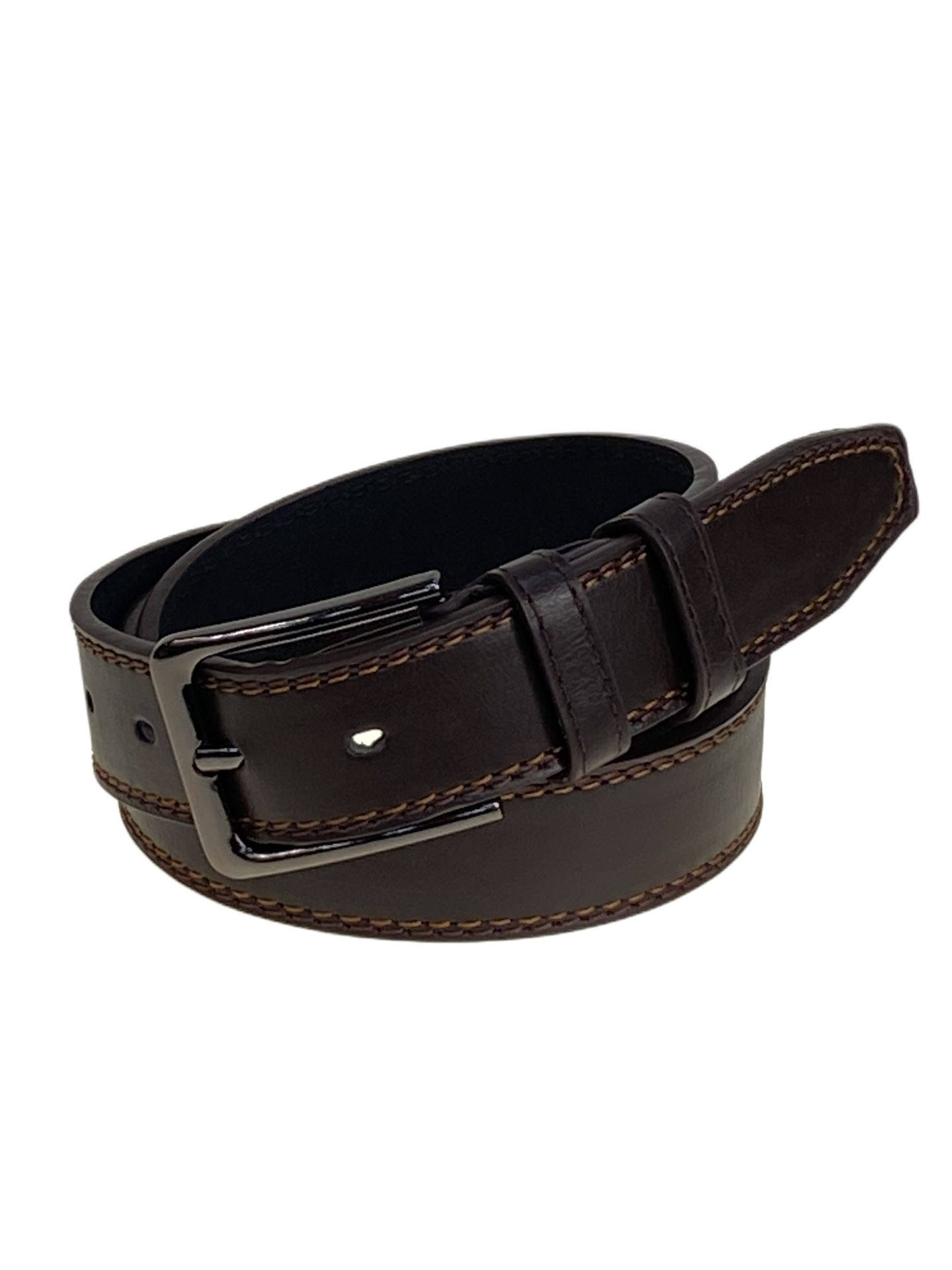 На фото 1 -  Ремень мужской из искусственной кожи, цвет  шоколад