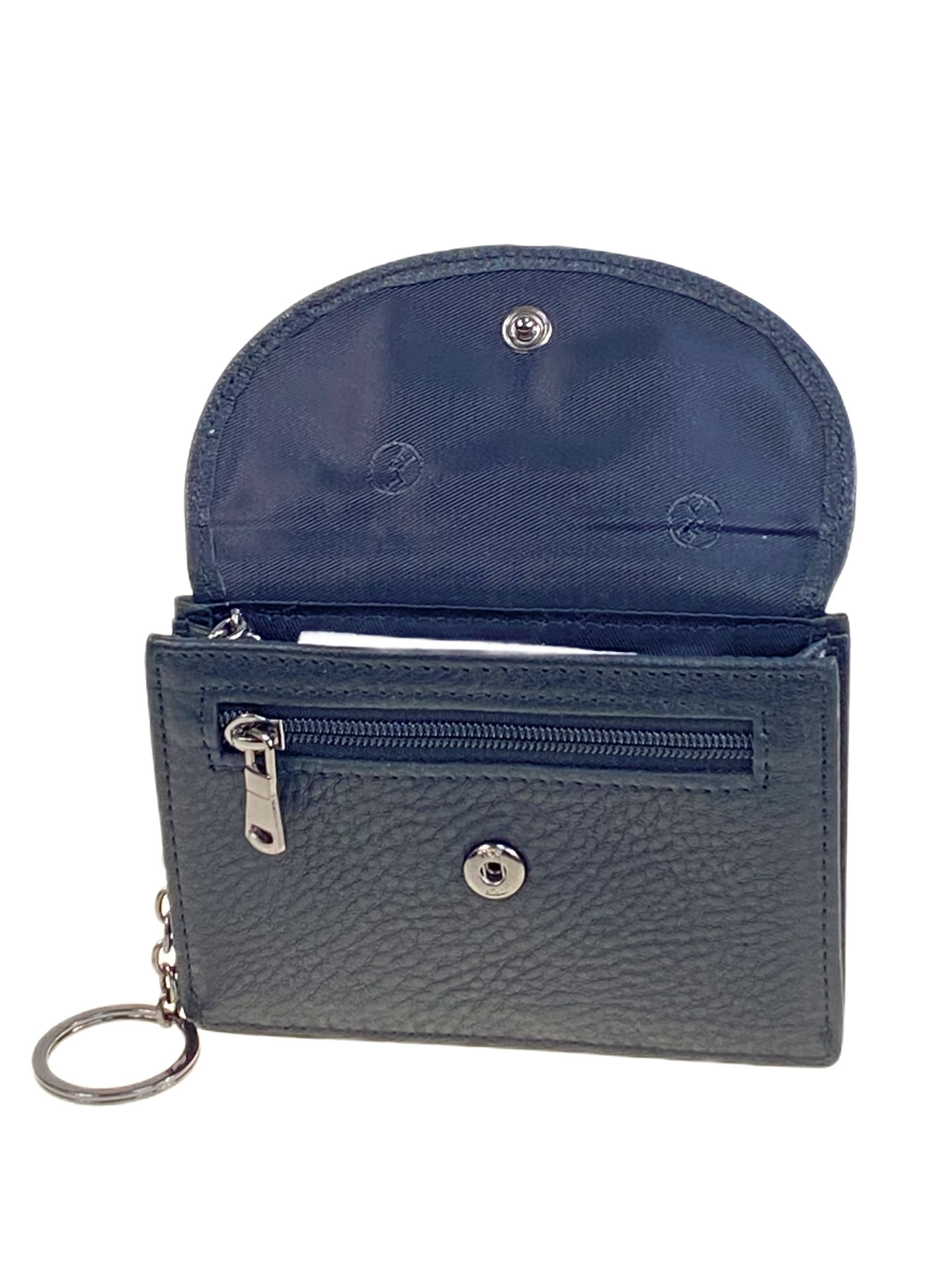 На фото 2 - Ключница из натуральной кожи, цвет черный