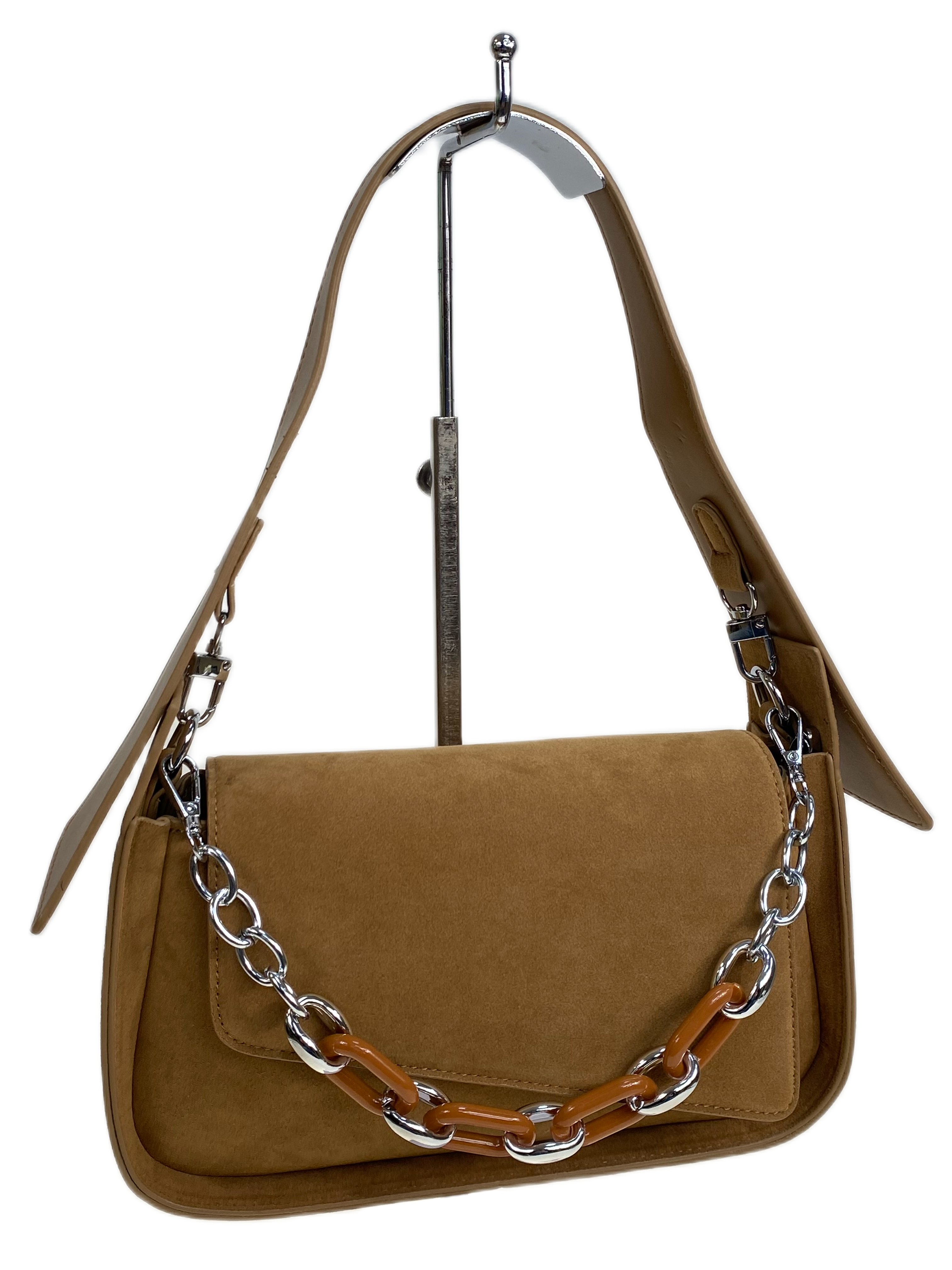 На фото 1 - Женская сумка из искусственной замши, цвет коричневый На фото 1 - Женская сумка из искусственной замши, цвет коричневый