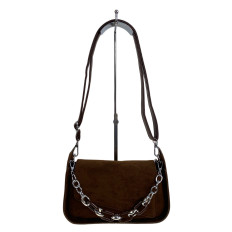 На фото 2 - Женская сумка из искусственной замши, цвет шоколад На фото 2 - Женская сумка из искусственной замши, цвет шоколад