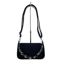 На фото 2 - Женская сумка из искусственной замши, цвет черный На фото 2 - Женская сумка из искусственной замши, цвет черный