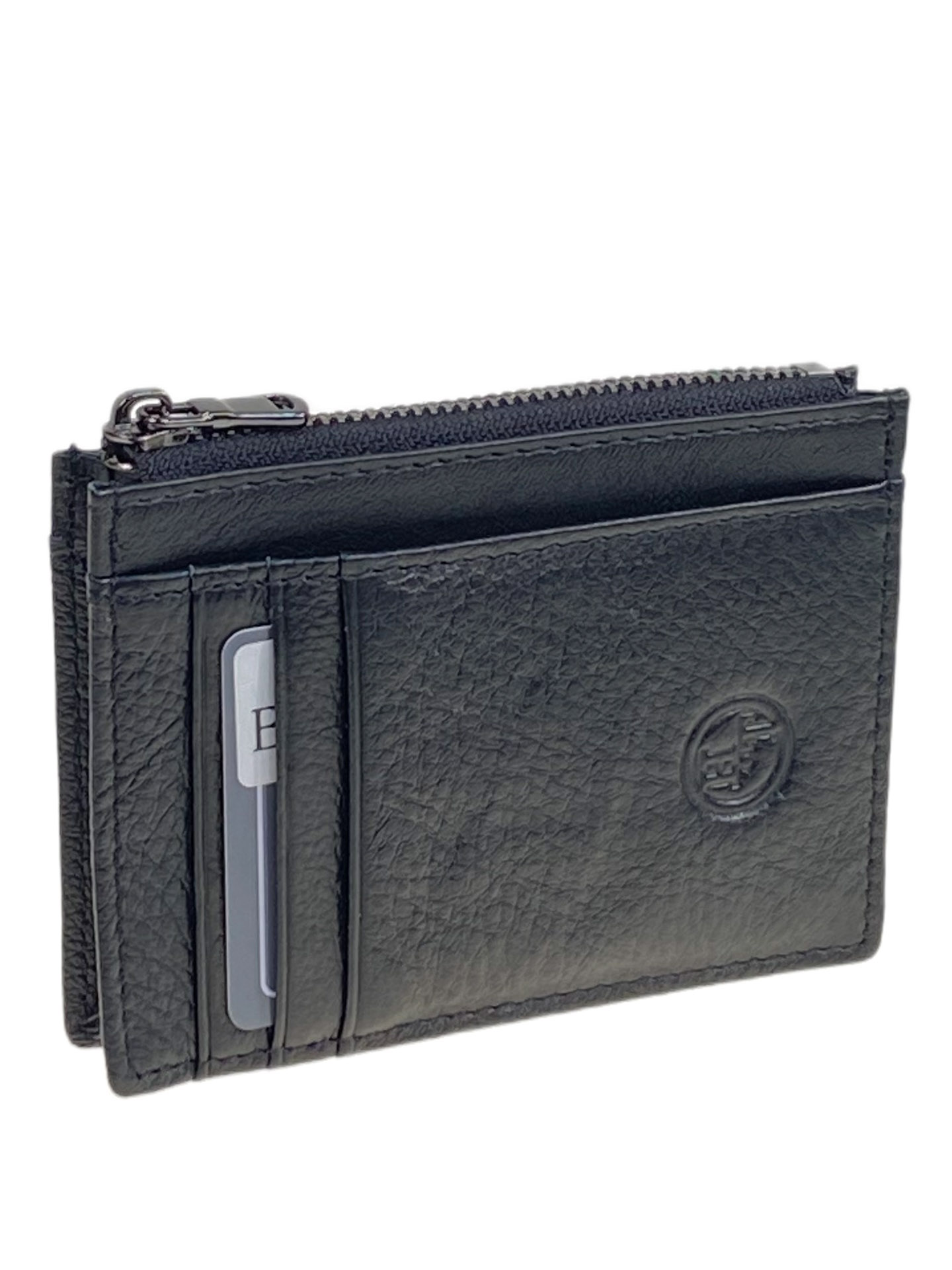 На фото 1 -  Картхолдер из натуральной кожи для пластиковых карт, цвет  черный