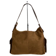 На фото 2 - Женская сумка из искусственной замши, цвет коричневый На фото 2 - Женская сумка из искусственной замши, цвет коричневый