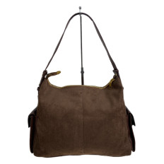 На фото 2 - Женская сумка из искусственной замши, цвет шоколад На фото 2 - Женская сумка из искусственной замши, цвет шоколад