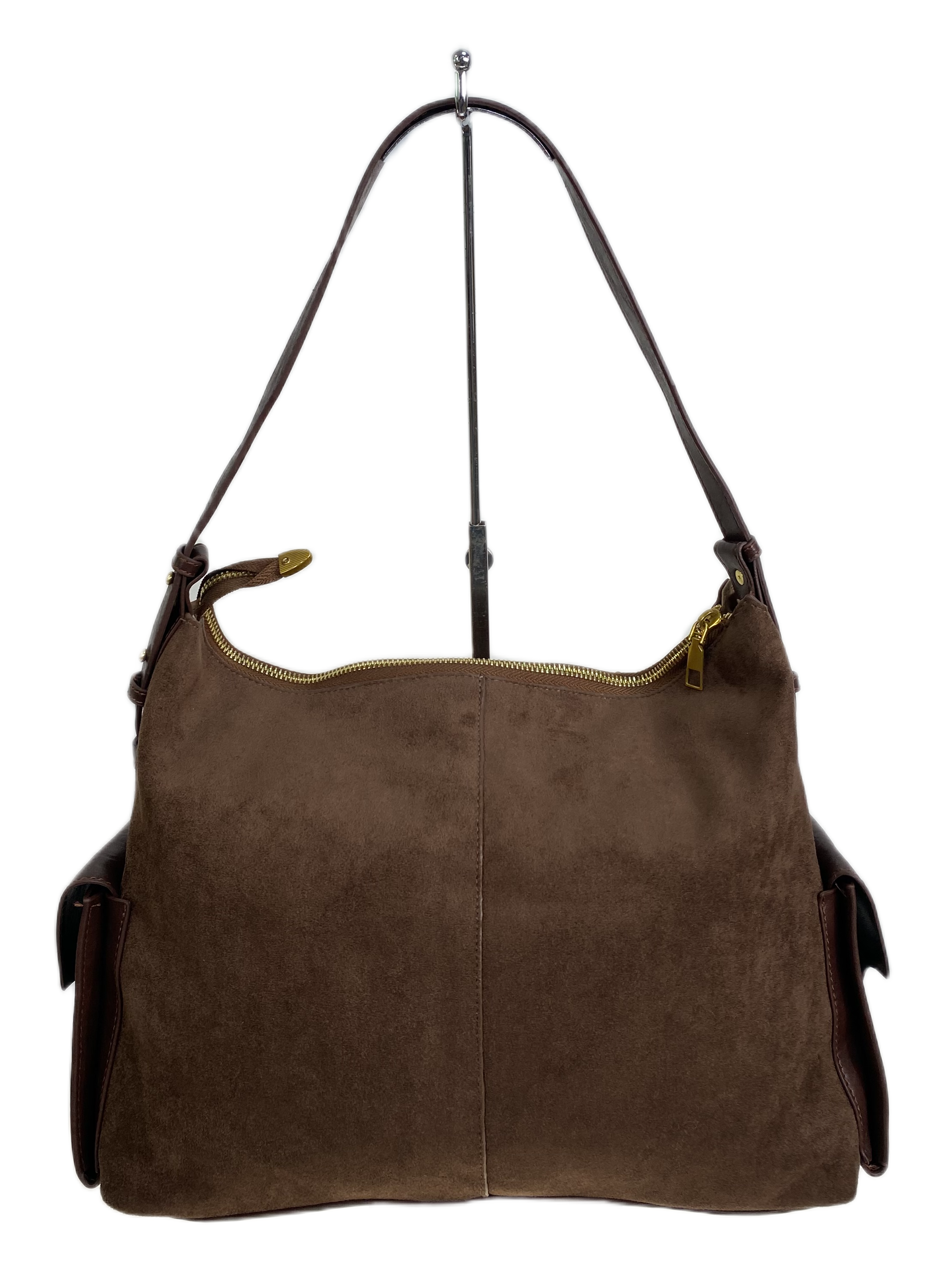 На фото 2 - Женская сумка из искусственной замши, цвет шоколад На фото 2 - Женская сумка из искусственной замши, цвет шоколад