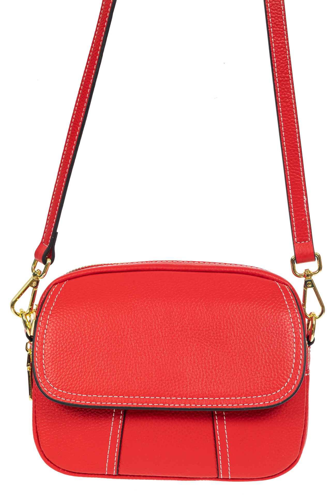 На фото 2 - Женская сумка cross-body из фактурной натуральной кожи, цвет красный На фото 2 - Женская сумка cross-body из фактурной натуральной кожи, цвет красный