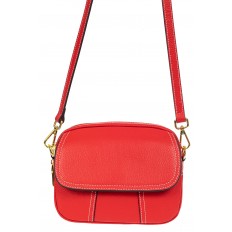 На фото 2 - Женская сумка cross-body из фактурной натуральной кожи, цвет красный На фото 2 - Женская сумка cross-body из фактурной натуральной кожи, цвет красный