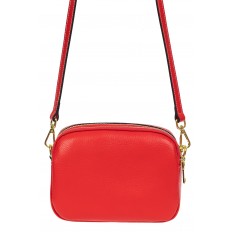 На фото 3 - Женская сумка cross-body из фактурной натуральной кожи, цвет красный На фото 3 - Женская сумка cross-body из фактурной натуральной кожи, цвет красный