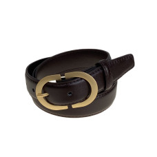 На фото 1 - Ремень женский из искусственной кожи , цвет шоколад