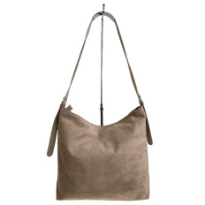 На фото 2 - Женская сумка из искусственной замши, цвет бежевый