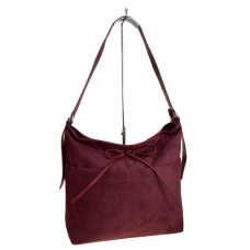 На фото 1 - Женская сумка из искусственной замши, цвет бордовый На фото 1 - Женская сумка из искусственной замши, цвет бордовый