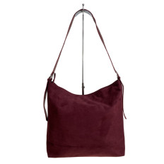 На фото 2 - Женская сумка из искусственной замши, цвет бордовый На фото 2 - Женская сумка из искусственной замши, цвет бордовый