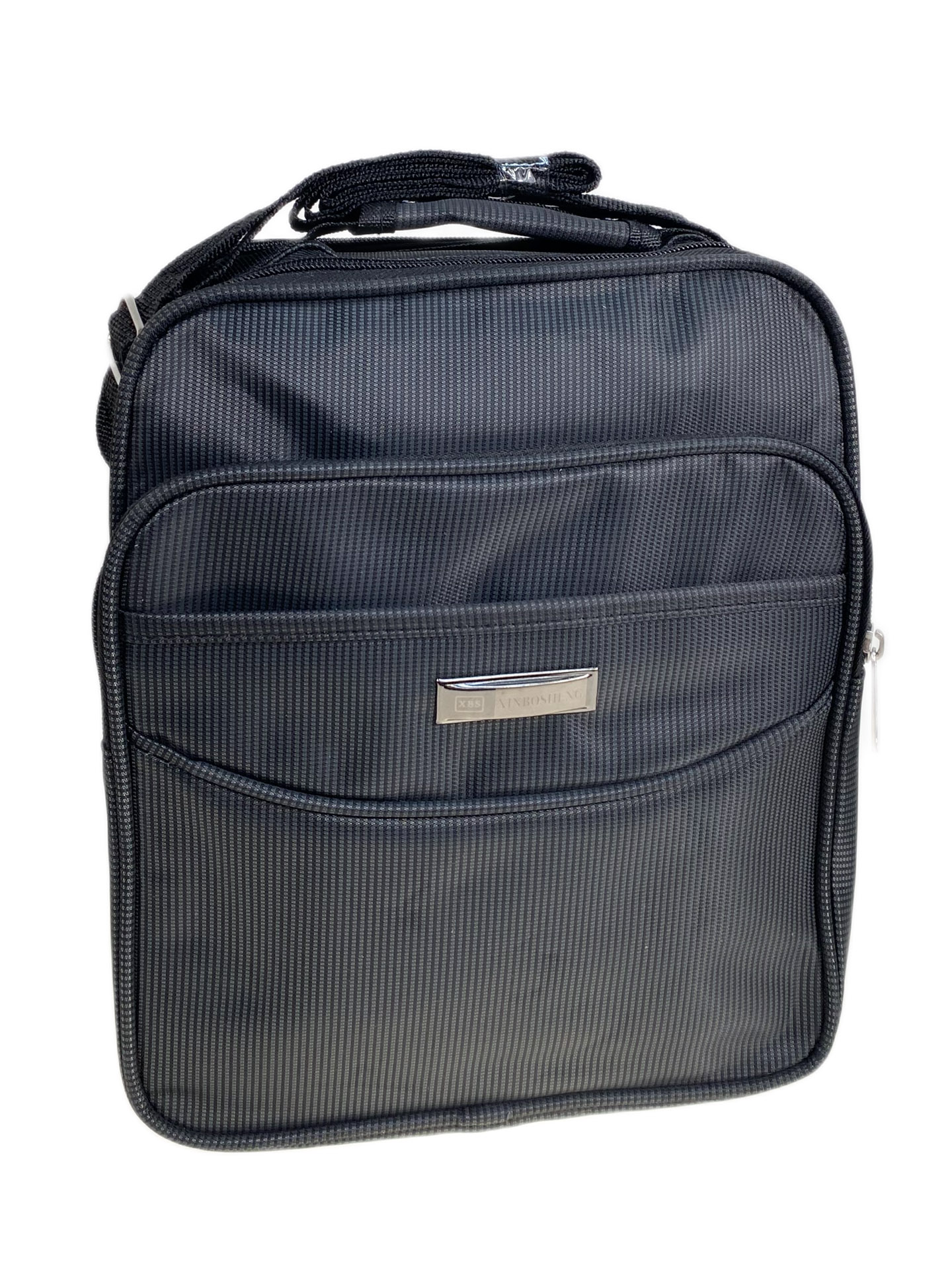 На фото 1 - Сумка мужская  текстильная, цвет  черный