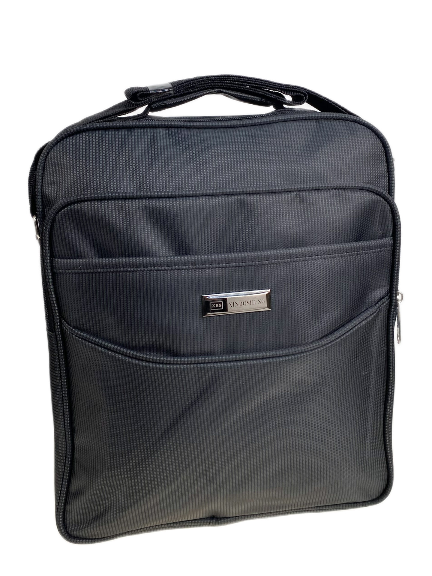 На фото 1 - Сумка мужская  текстильная, цвет  черный