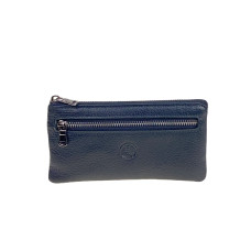 На фото 1 - Ключница из натуральной кожи, цвет синий