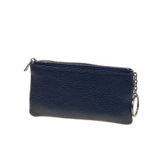 На фото 2 - Ключница из натуральной кожи, цвет синий