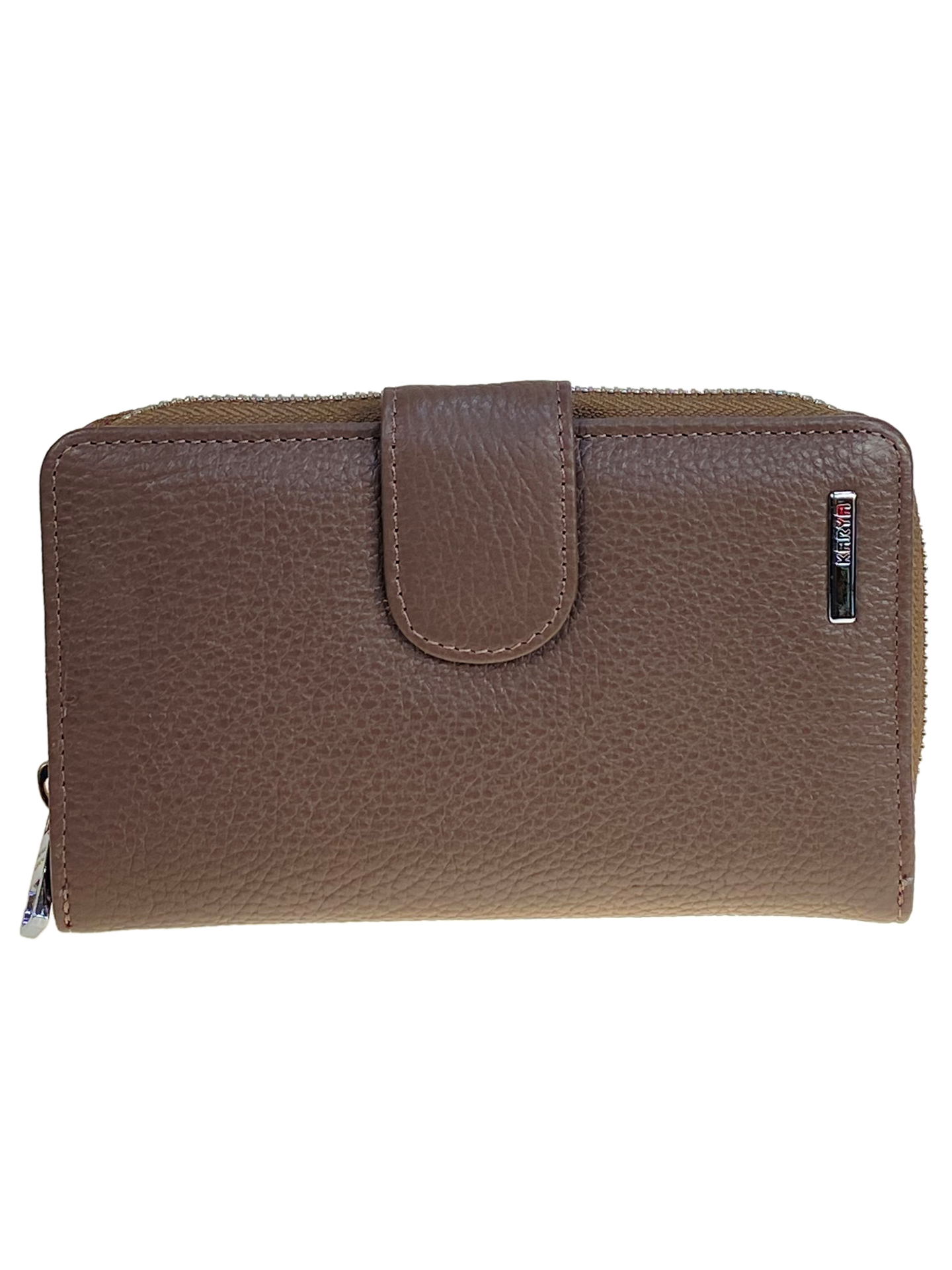 На фото 1 -  Женское портмоне из натуральной кожи, цвет серо-коричневый На фото 1 -  Женское портмоне из натуральной кожи, цвет серо-коричневый