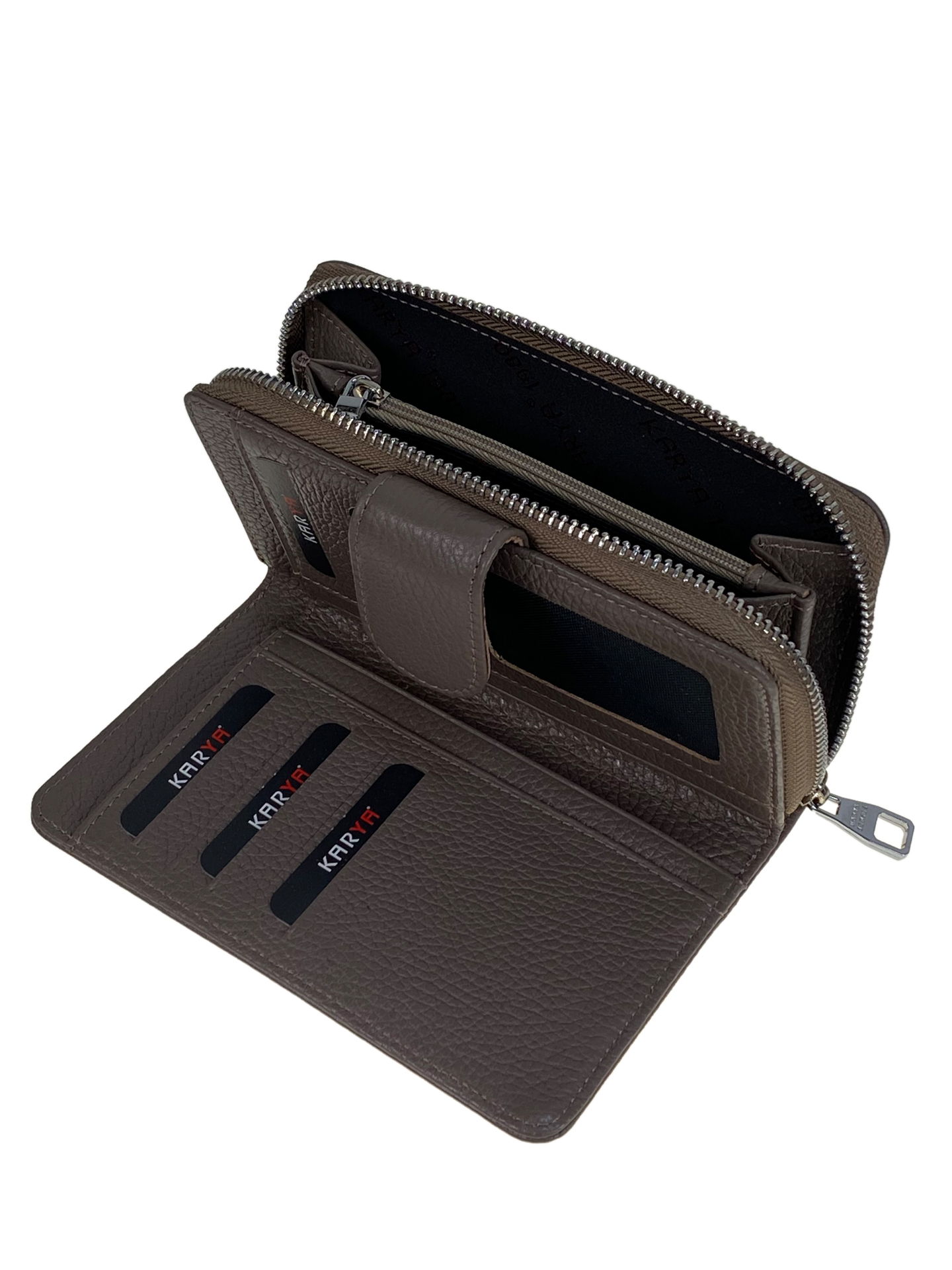 На фото 2 -  Женское портмоне из натуральной кожи, цвет серо-коричневый На фото 2 -  Женское портмоне из натуральной кожи, цвет серо-коричневый