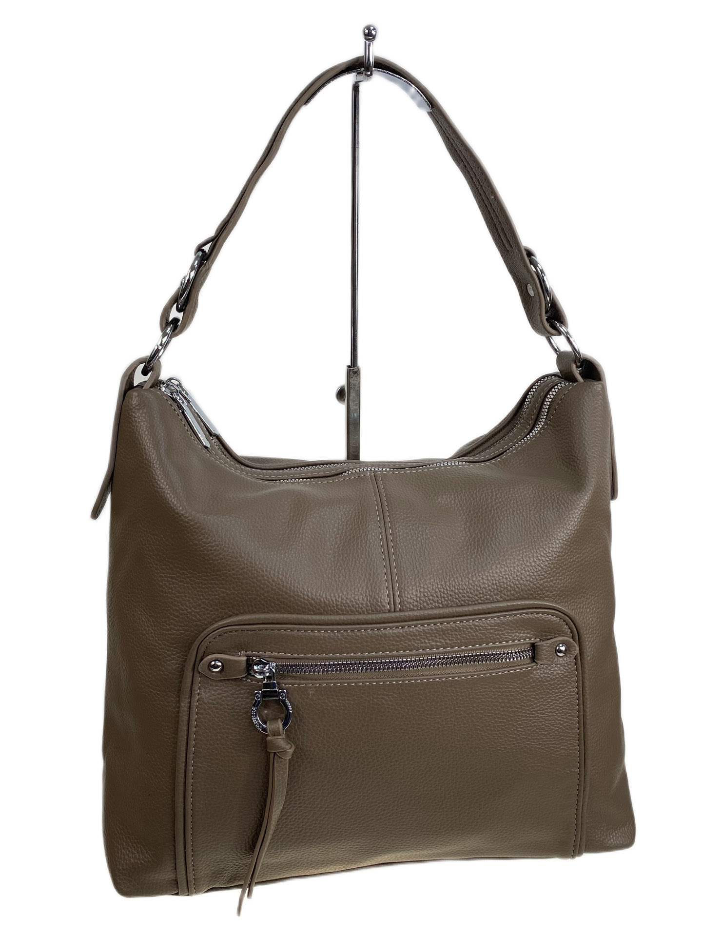 На фото 1 - Женская сумка из искусственной кожи, цвет хаки