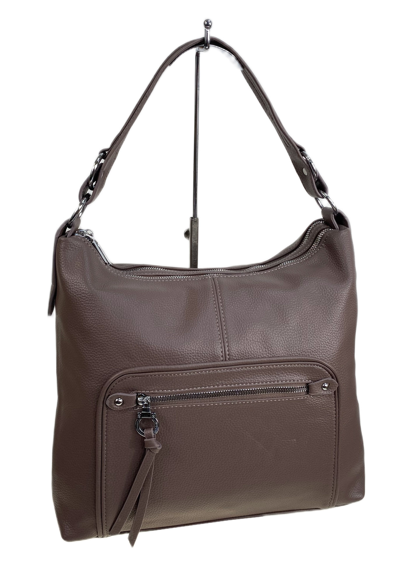 На фото 1 - Женская сумка из искусственной кожи, цвет пудра