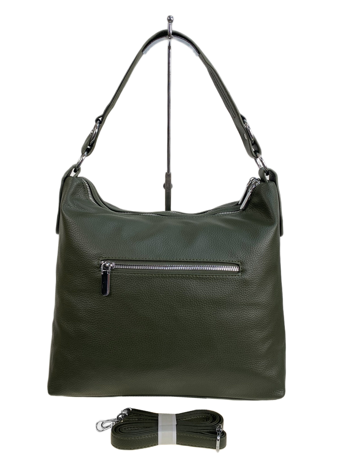 На фото 2 - Женская сумка из искусственной кожи, цвет зеленый