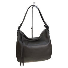 На фото 1 - Женская сумка из натуральной кожи, цвет серый