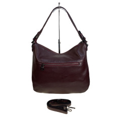 На фото 2 - Женская сумка из натуральной кожи, цвет бордовый