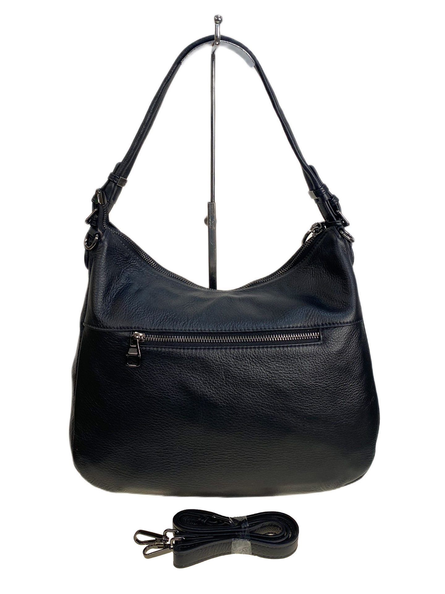 На фото 2 - Женская сумка из натуральной кожи, цвет черный На фото 2 - Женская сумка из натуральной кожи, цвет черный