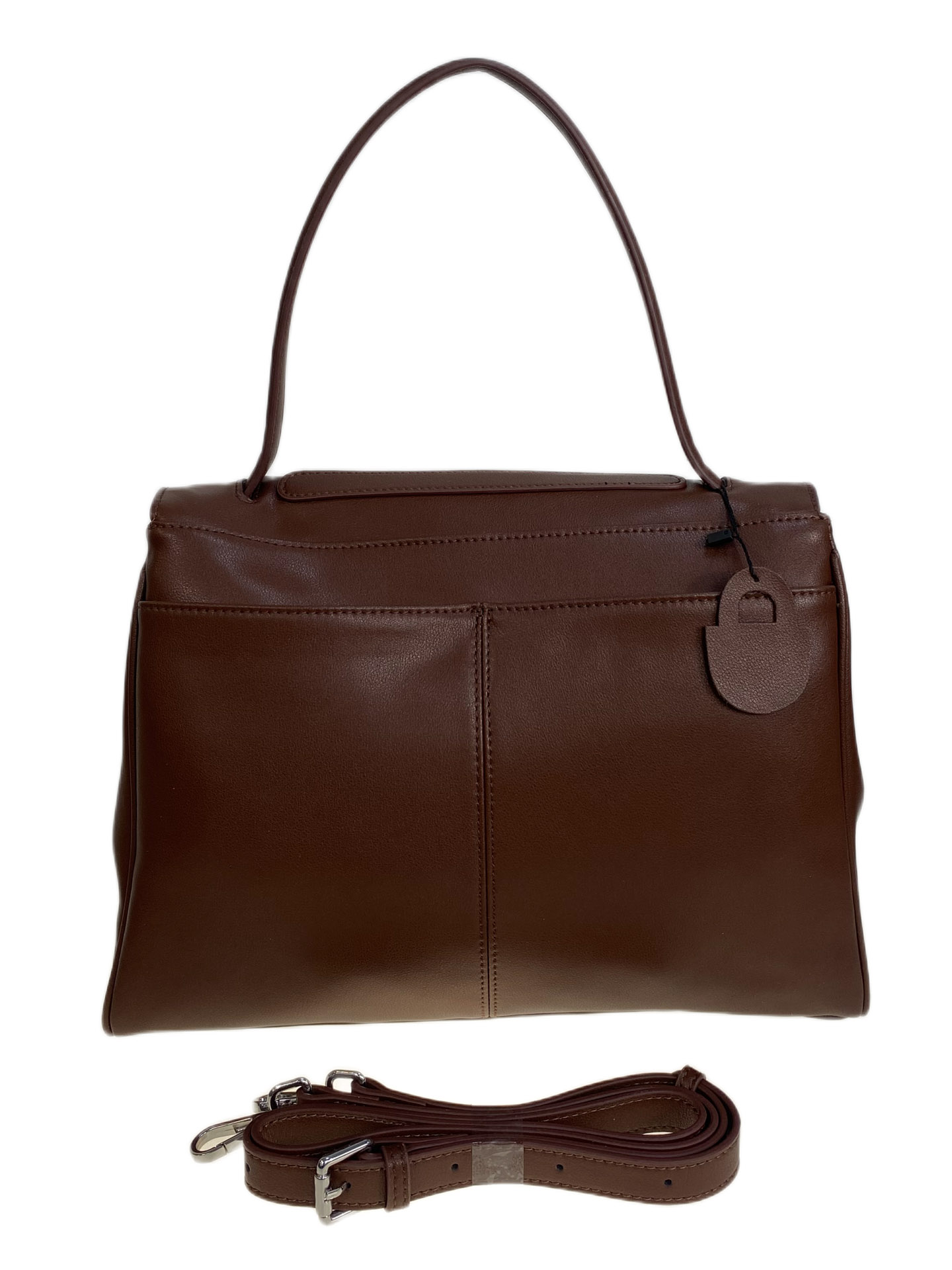 На фото 2 - Женская сумка из натуральной кожи, цвет  шоколад На фото 2 - Женская сумка из натуральной кожи, цвет  шоколад