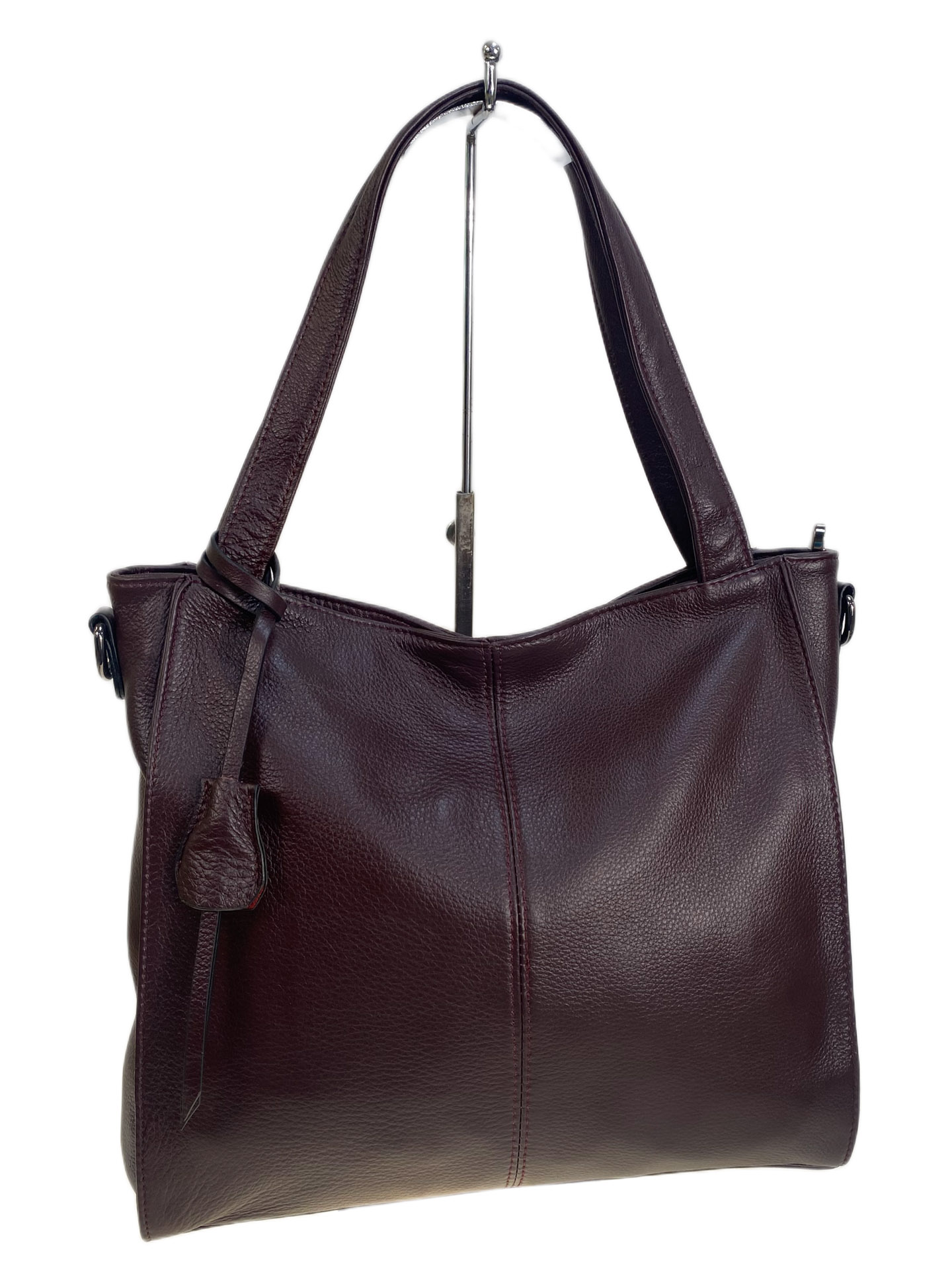 На фото 1 - Женская сумка из натуральной кожи, цвет бордовый На фото 1 - Женская сумка из натуральной кожи, цвет бордовый