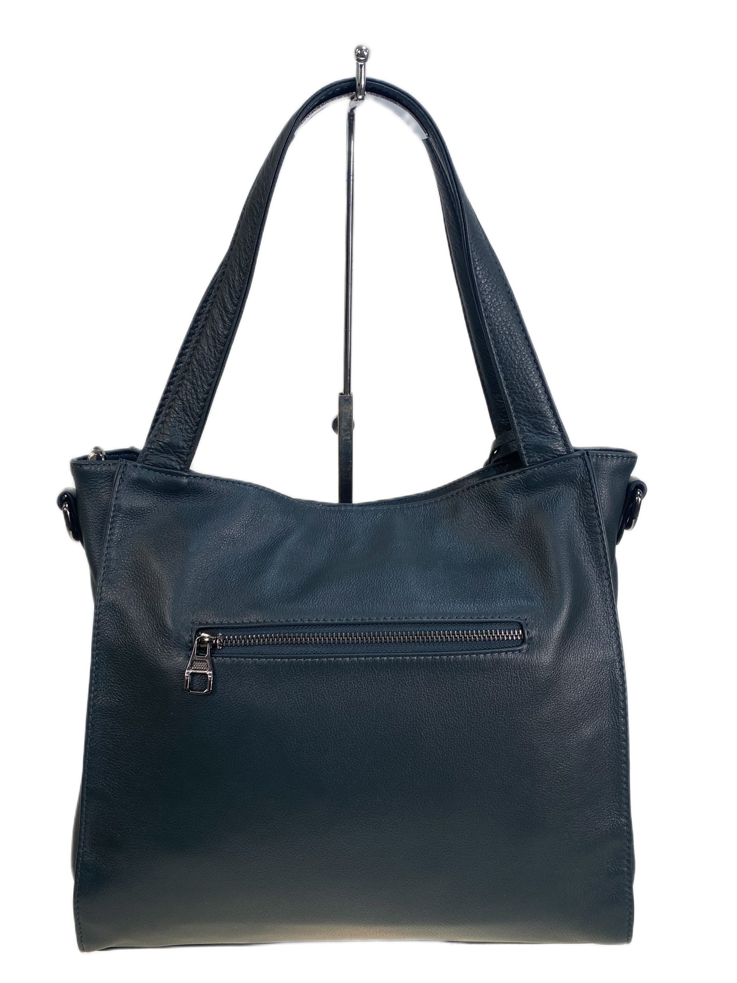 На фото 2 - Женская сумка из натуральной кожи, цвет серый На фото 2 - Женская сумка из натуральной кожи, цвет серый