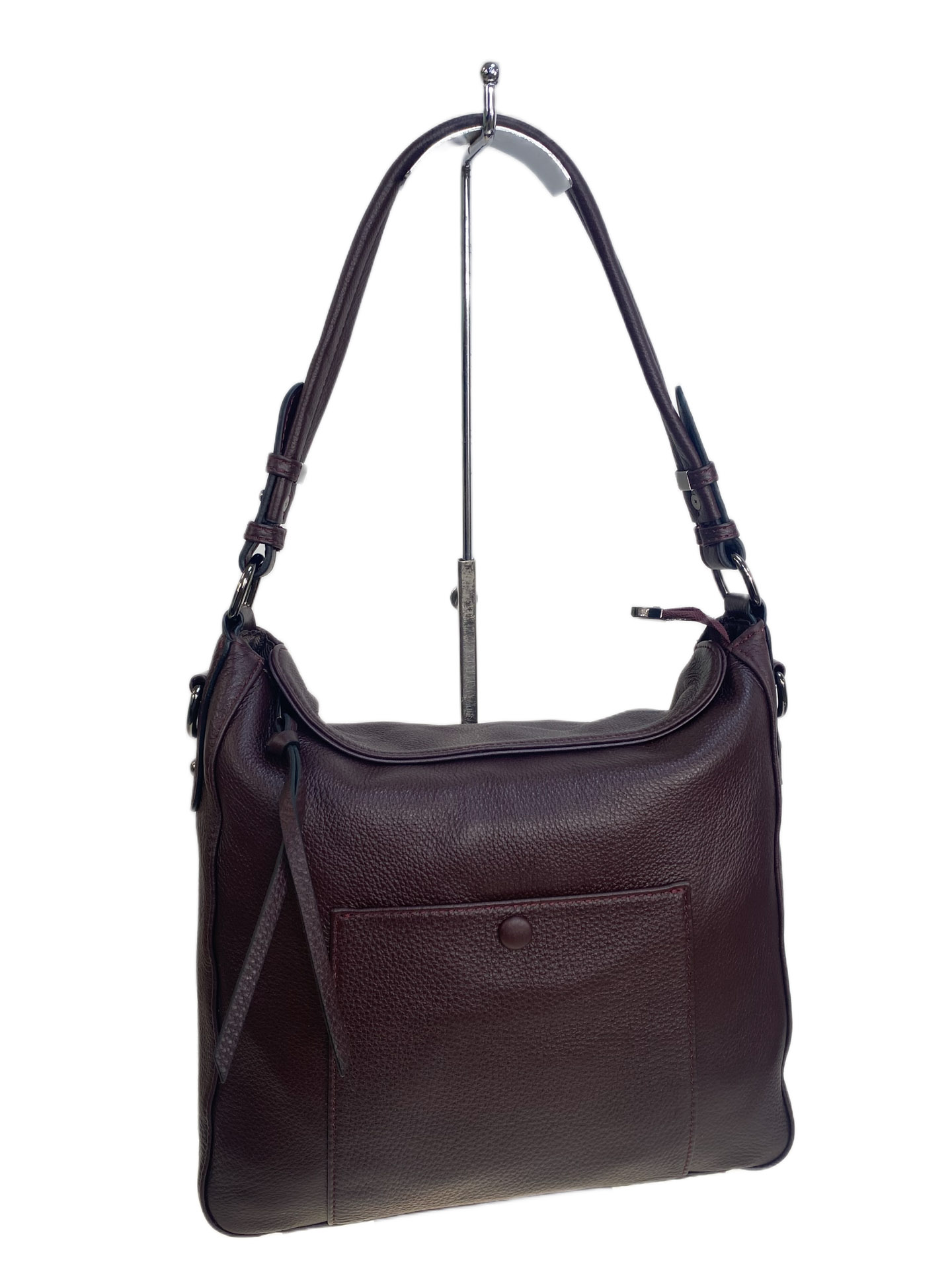 На фото 1 - Женская сумка из натуральной кожи, цвет баклажан На фото 1 - Женская сумка из натуральной кожи, цвет баклажан