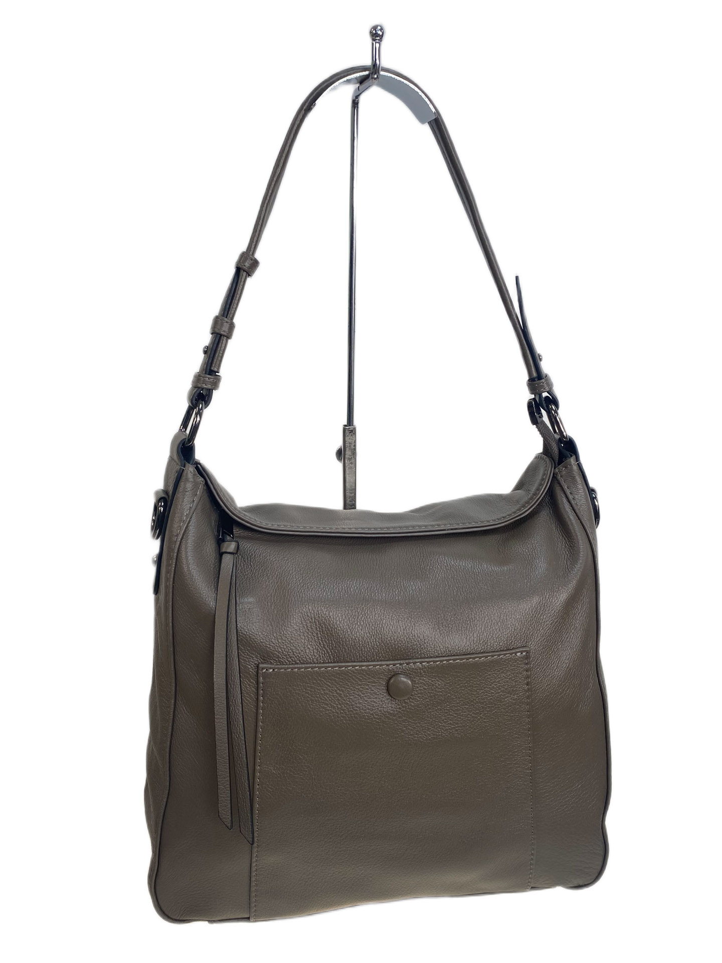 На фото 1 - Женская сумка из натуральной кожи, цвет серый На фото 1 - Женская сумка из натуральной кожи, цвет серый