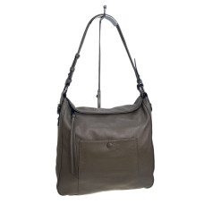 На фото 1 - Женская сумка из натуральной кожи, цвет серый На фото 1 - Женская сумка из натуральной кожи, цвет серый