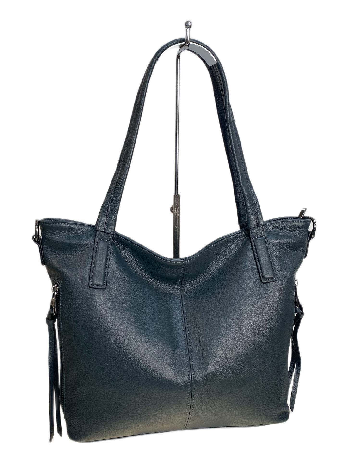 На фото 1 - Женская сумка из натуральной кожи, цвет  синий На фото 1 - Женская сумка из натуральной кожи, цвет  синий