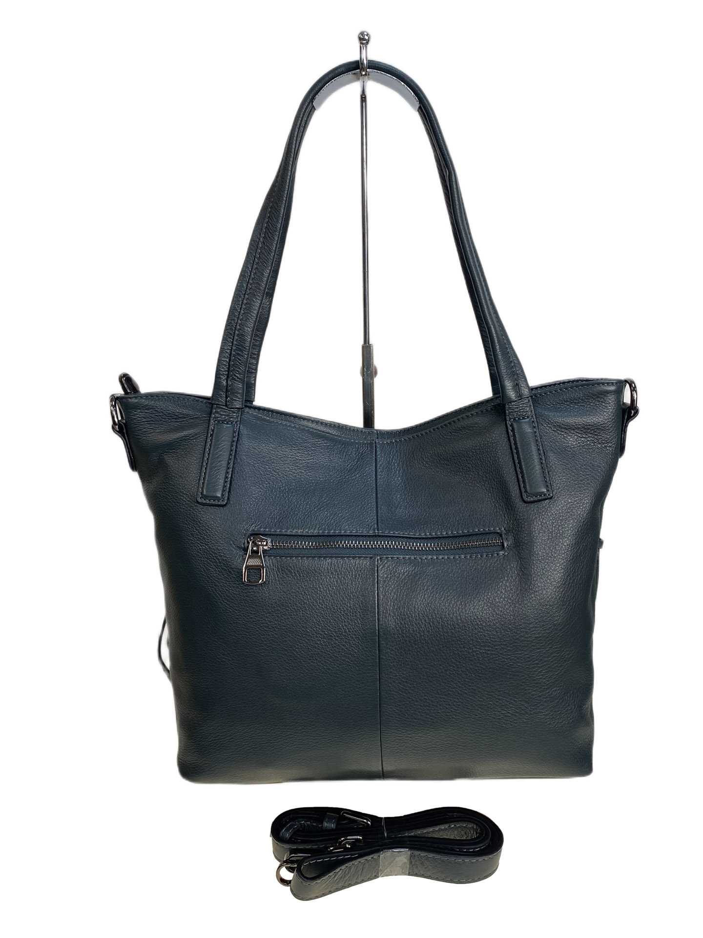 На фото 2 - Женская сумка из натуральной кожи, цвет  синий На фото 2 - Женская сумка из натуральной кожи, цвет  синий