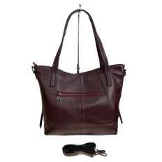 На фото 2 - Женская сумка из натуральной кожи, цвет  бордовый На фото 2 - Женская сумка из натуральной кожи, цвет  бордовый